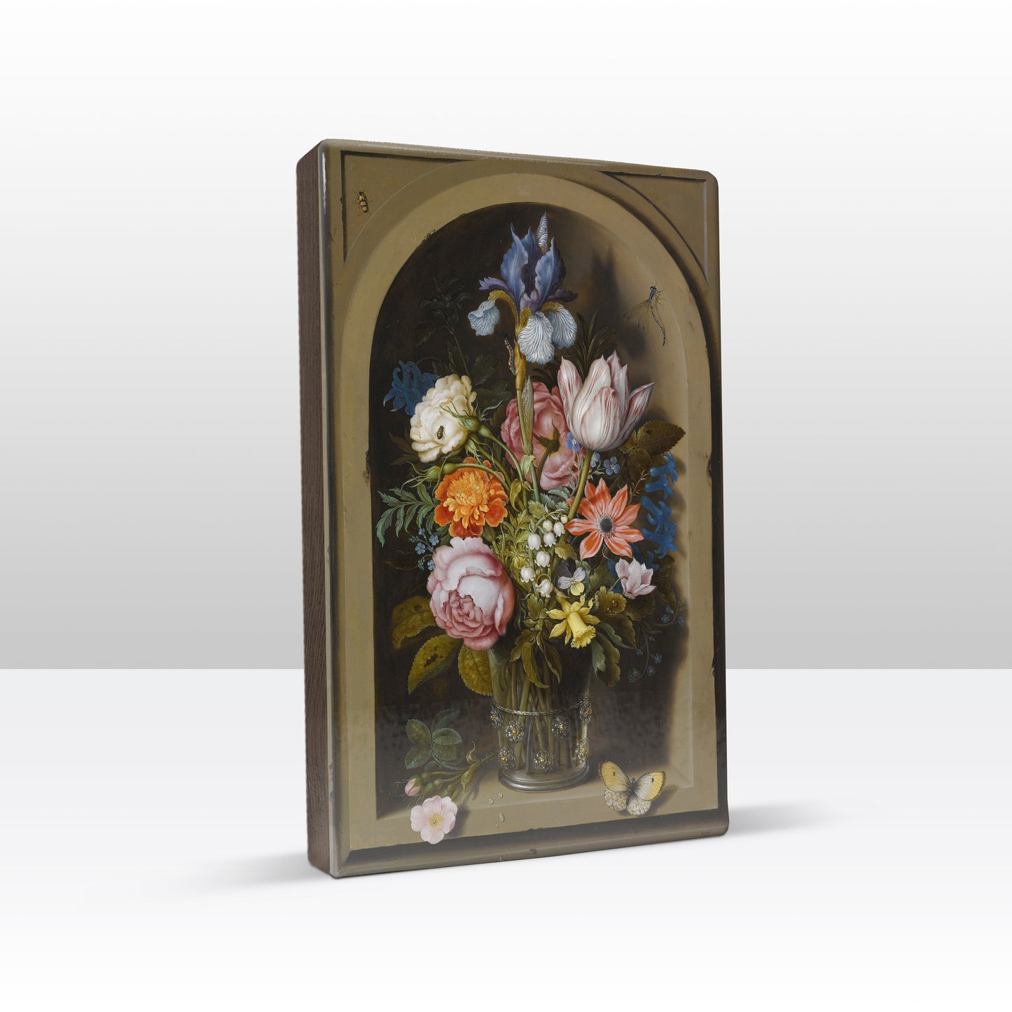 Laqueprint - Bloemen in stenen nis - Ambrosius Bosschaert de Oude - 19,5 x 30 cm - LP002