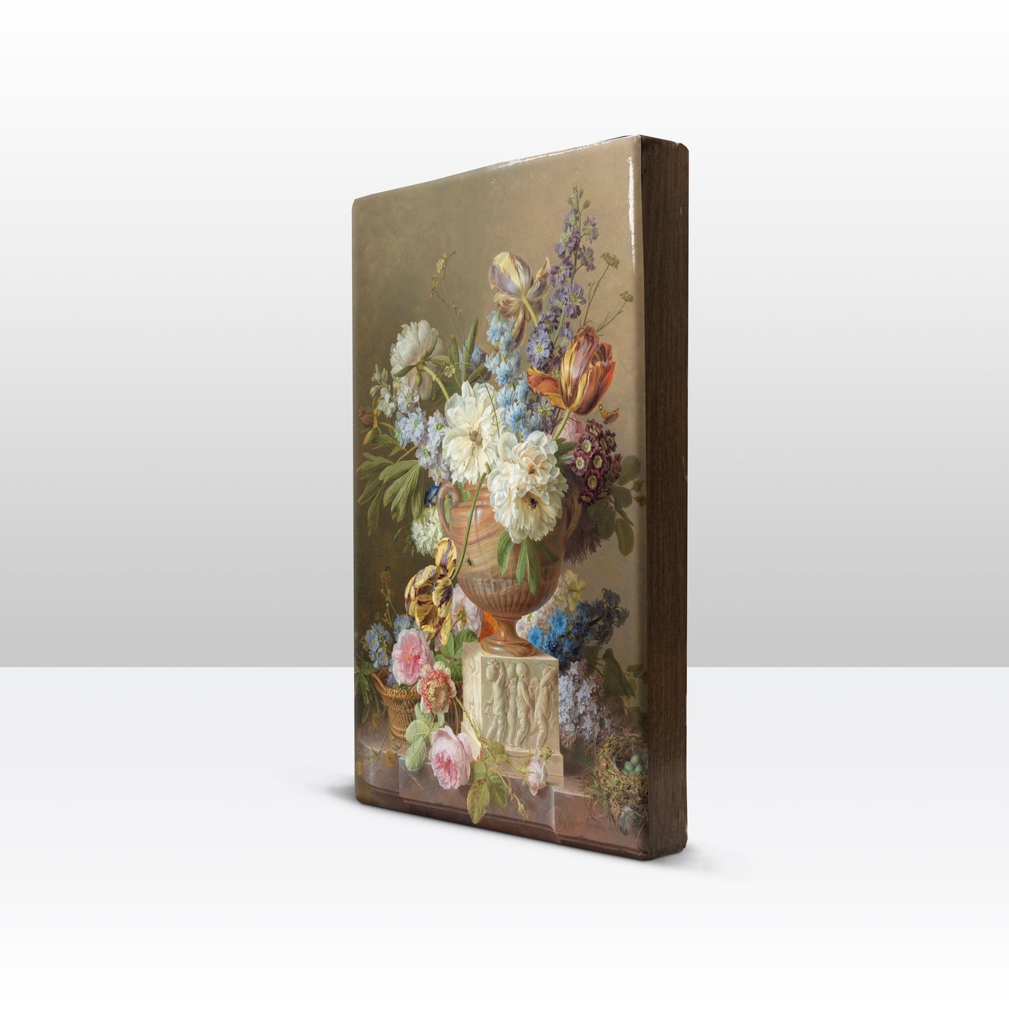 Laqueprint - Bloemstilleven met albasten vaas - Gerard van Spaendonck - 19,5 x 30 cm - LP004