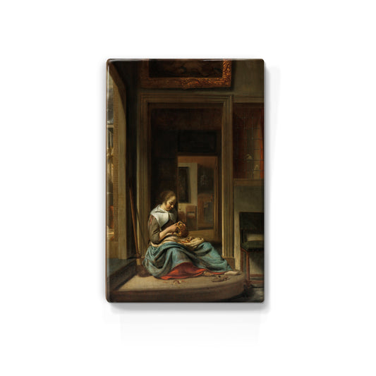 Laqueprint - De appelschilster - Cornelis Bisschop - 19,5 x 30 cm - LP014