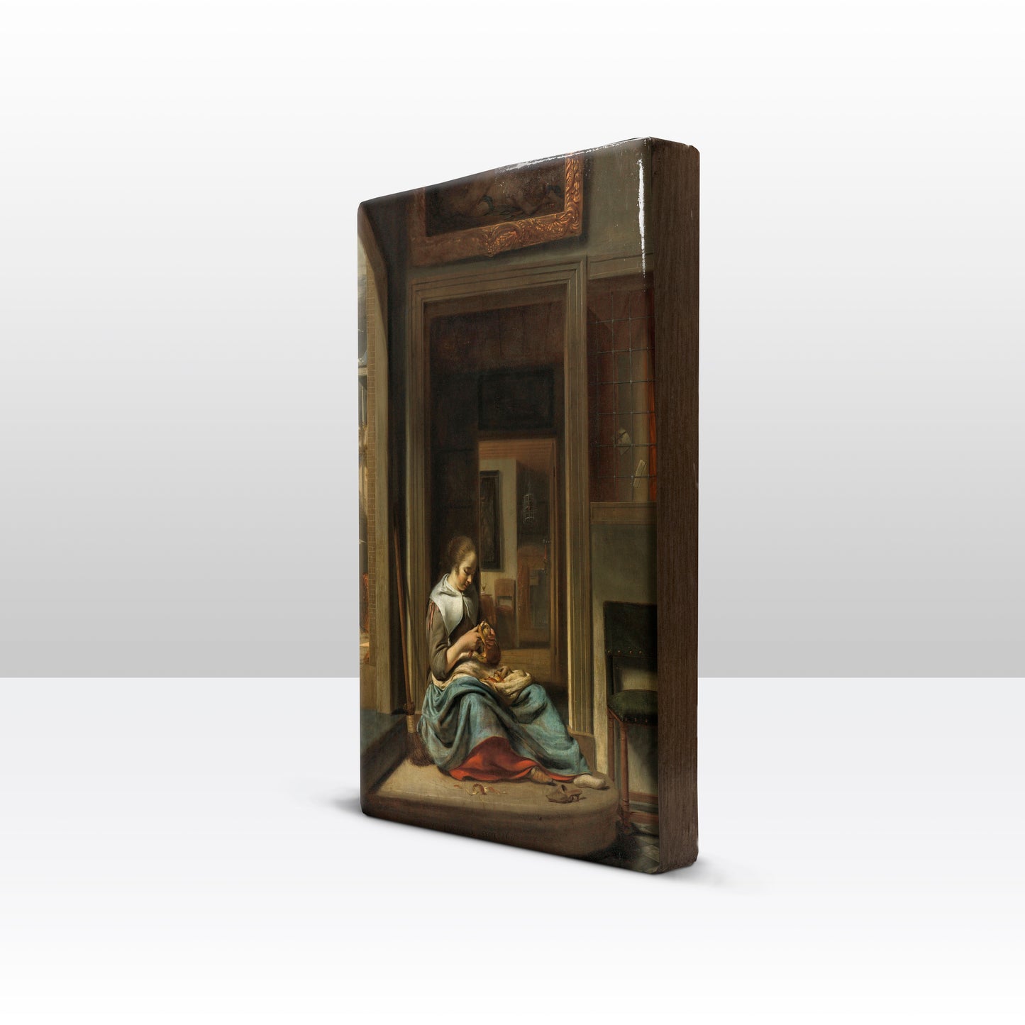Laqueprint - De appelschilster - Cornelis Bisschop - 19,5 x 30 cm - LP014