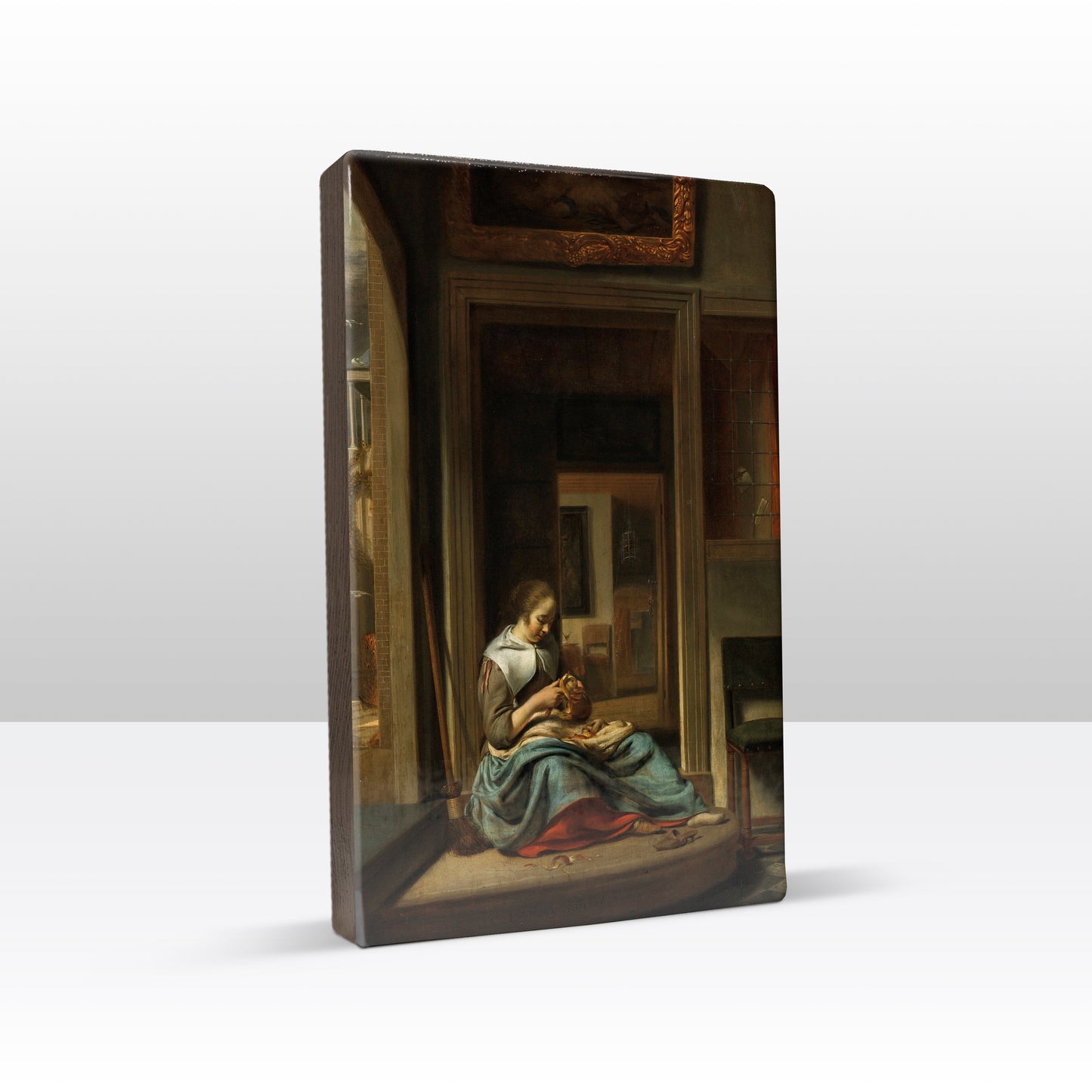 Laqueprint - De appelschilster - Cornelis Bisschop - 19,5 x 30 cm - LP014