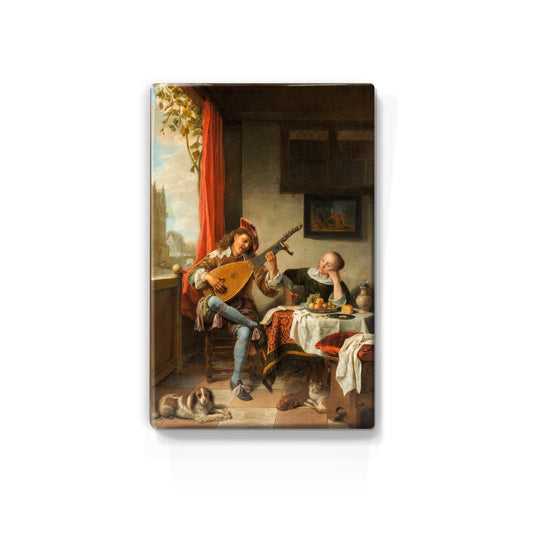 Laqueprint - De luitspeler - Hendrick Martensz. Sorgh - 19,5 x 30 cm - LP015
