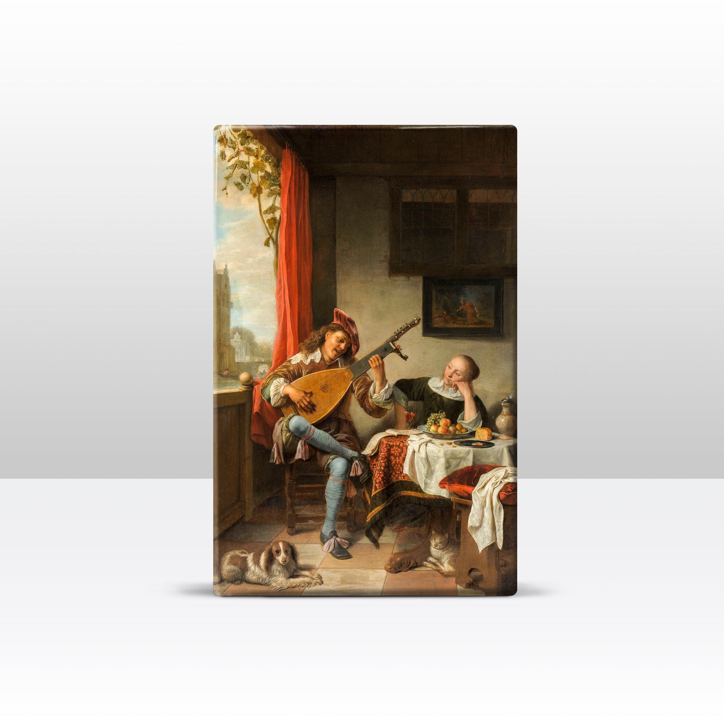 Laqueprint - De luitspeler - Hendrick Martensz. Sorgh - 19,5 x 30 cm - LP015