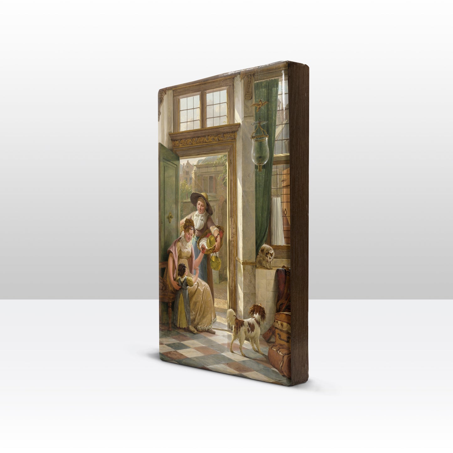 Laqueprint - Een kersenverkoopster aan de deur - Abraham van Strij - 19,5 x 30 cm - LP017
