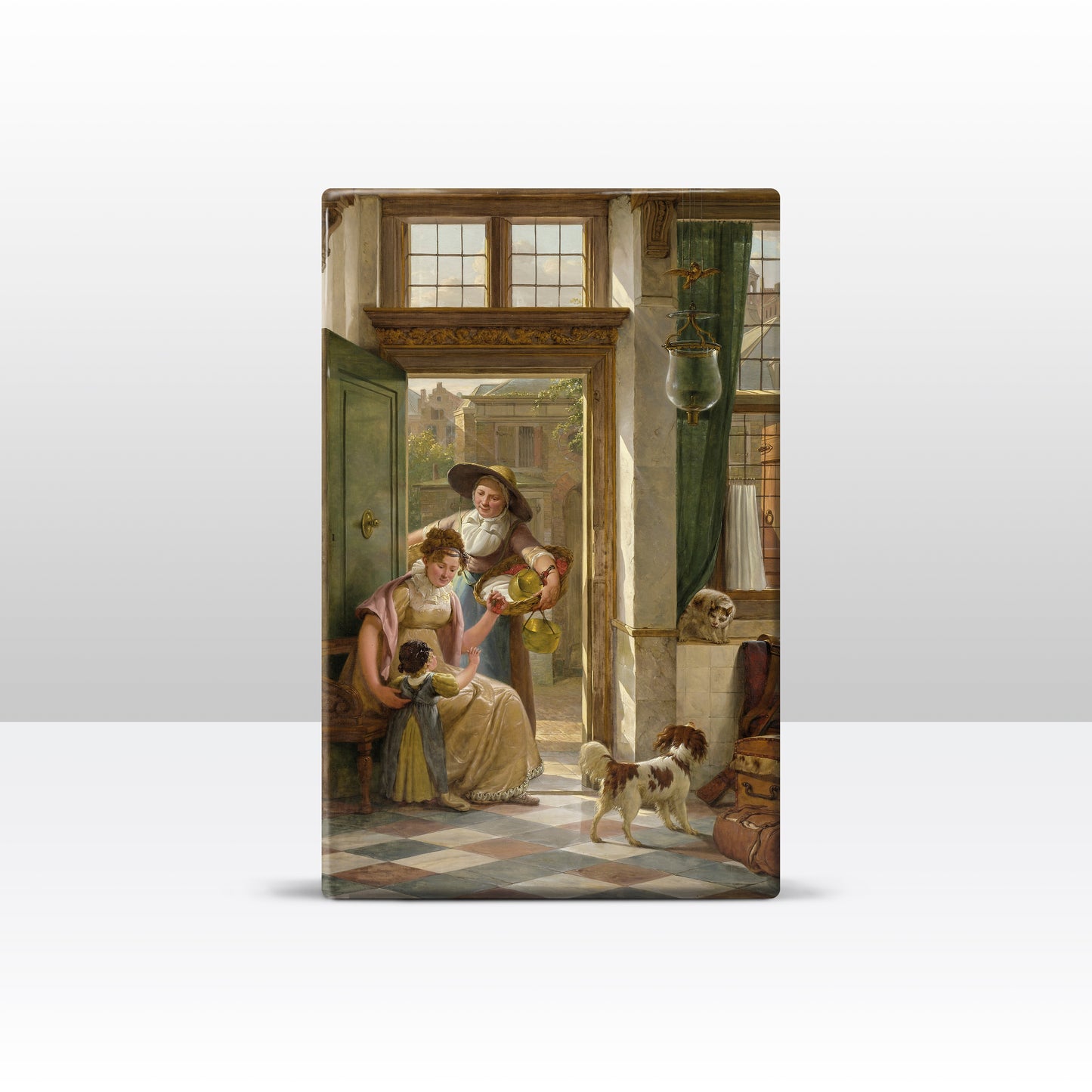 Laqueprint - Een kersenverkoopster aan de deur - Abraham van Strij - 19,5 x 30 cm - LP017