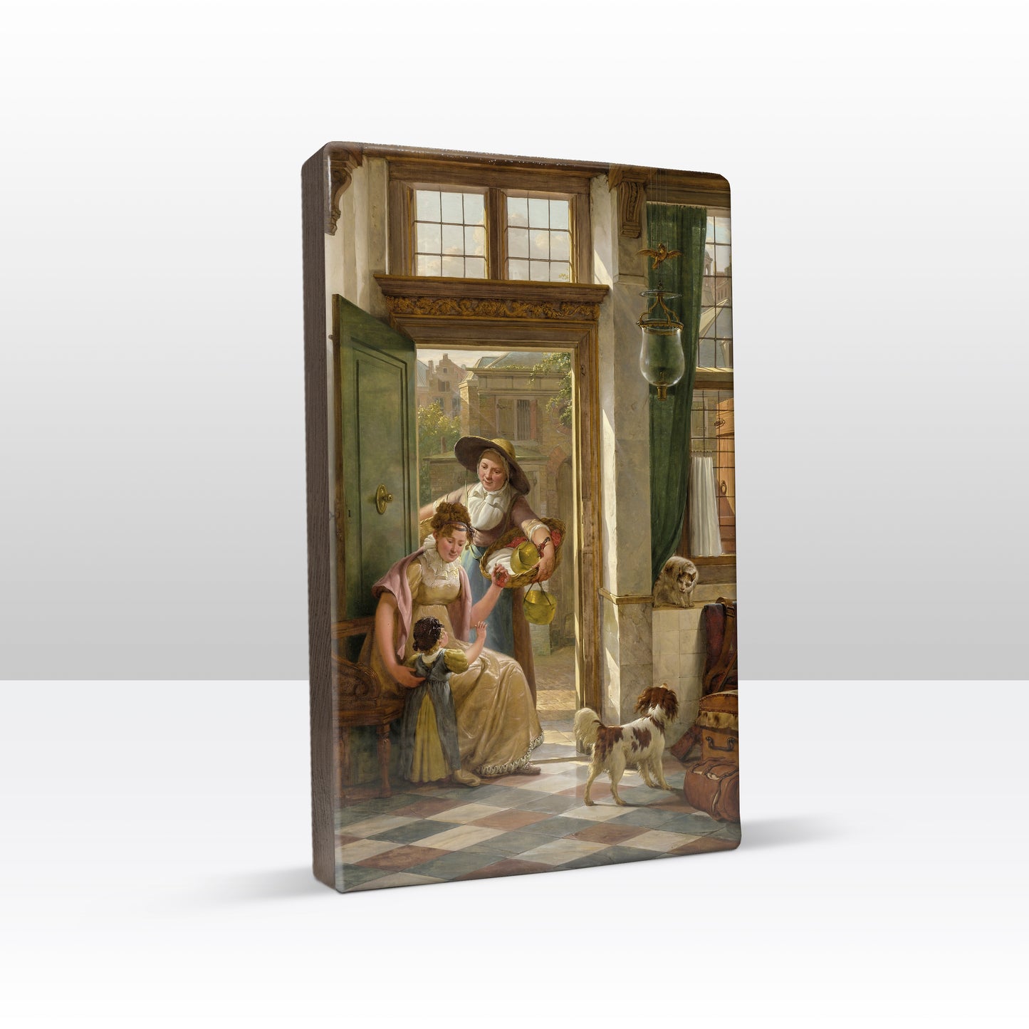 Laqueprint - Een kersenverkoopster aan de deur - Abraham van Strij - 19,5 x 30 cm - LP017