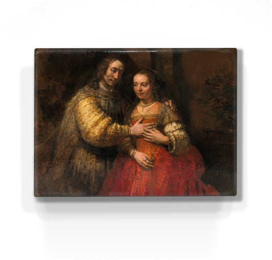 Laqueprint - Het Joodse Bruidje - Rembrandt van Rijn, - 26 x 19,5 cm - LP030