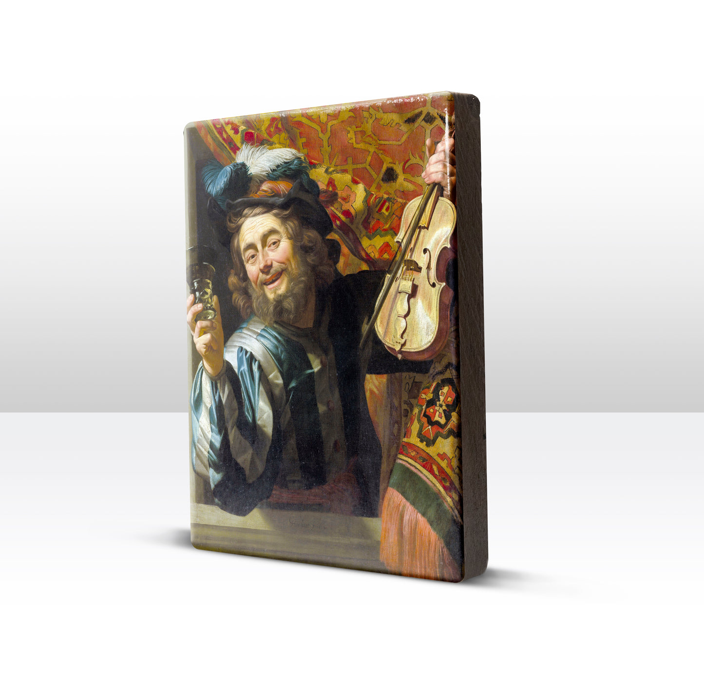 Laque print - the cheerful musician - Gerard van Honthorst - 19.5 x 26 cm - LP040