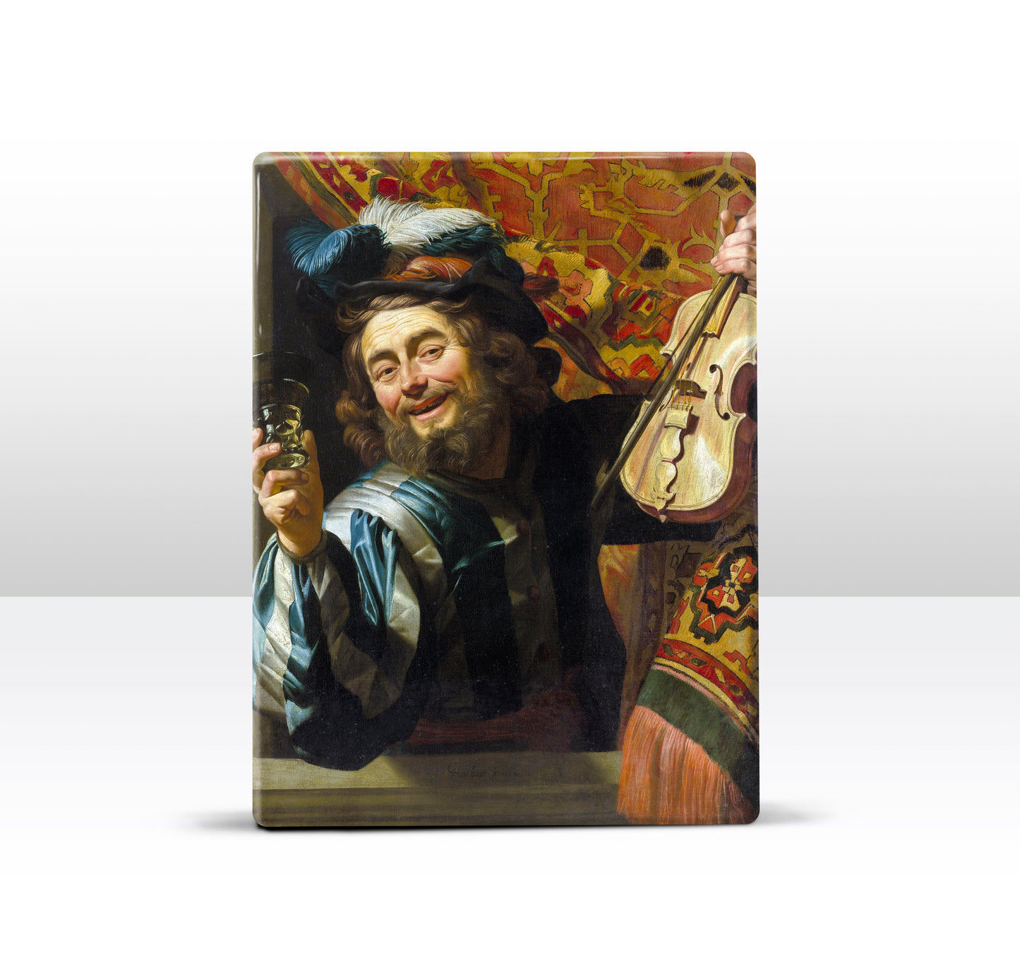 Laque print - the cheerful musician - Gerard van Honthorst - 19.5 x 26 cm - LP040