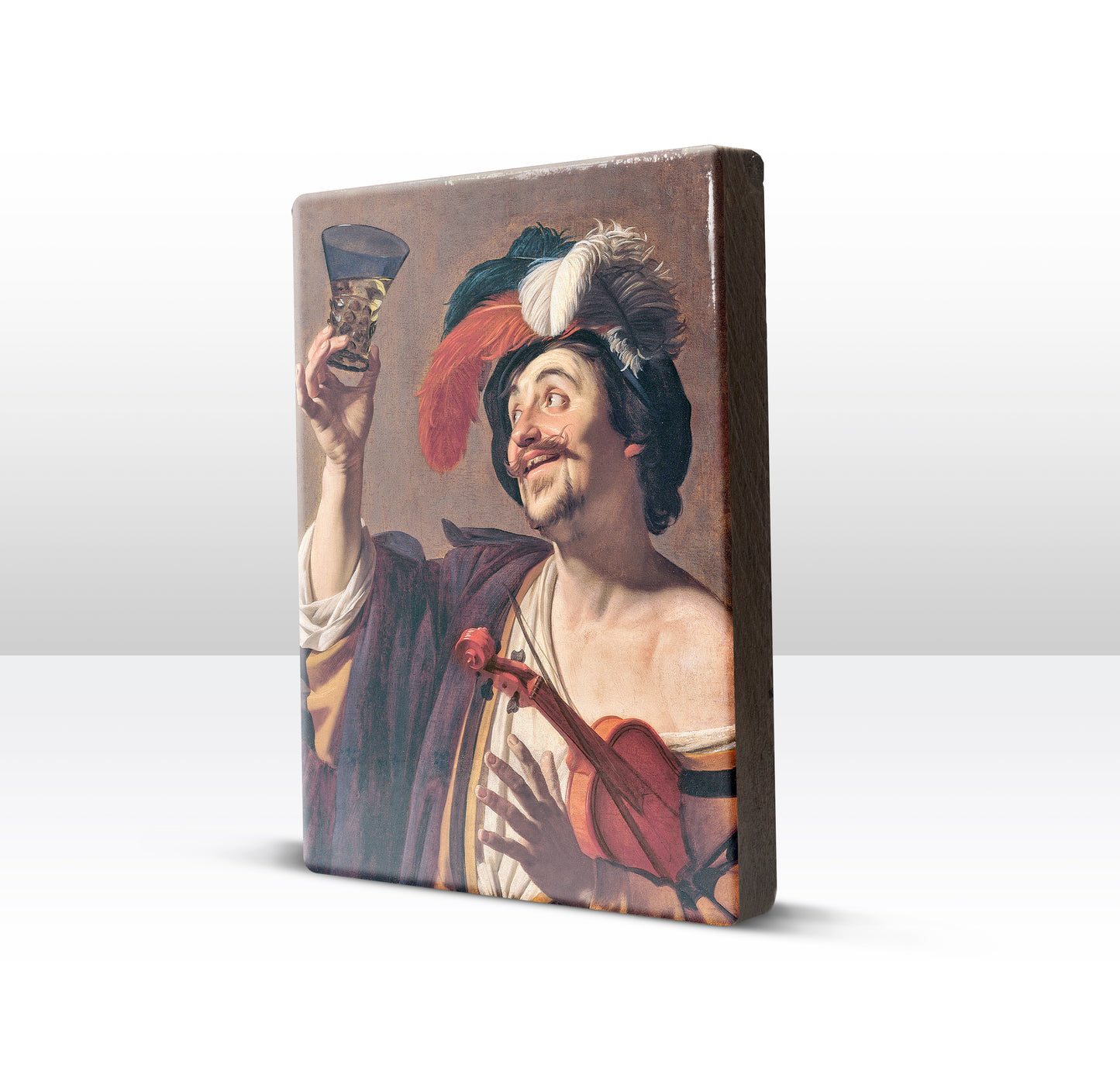 Laque print - Happy Violinist - Gerrit Van Honthorst - 19.5 x 26 cm - LP041