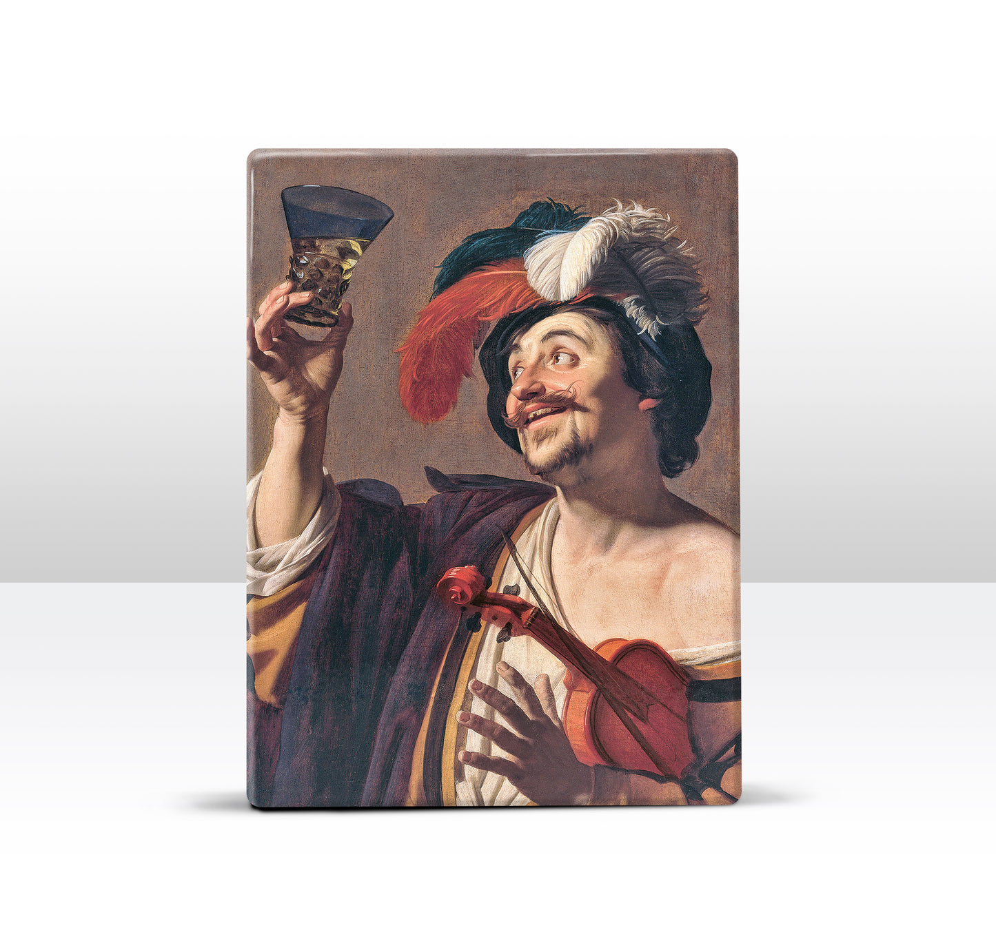 Laque print - Happy Violinist - Gerrit Van Honthorst - 19.5 x 26 cm - LP041