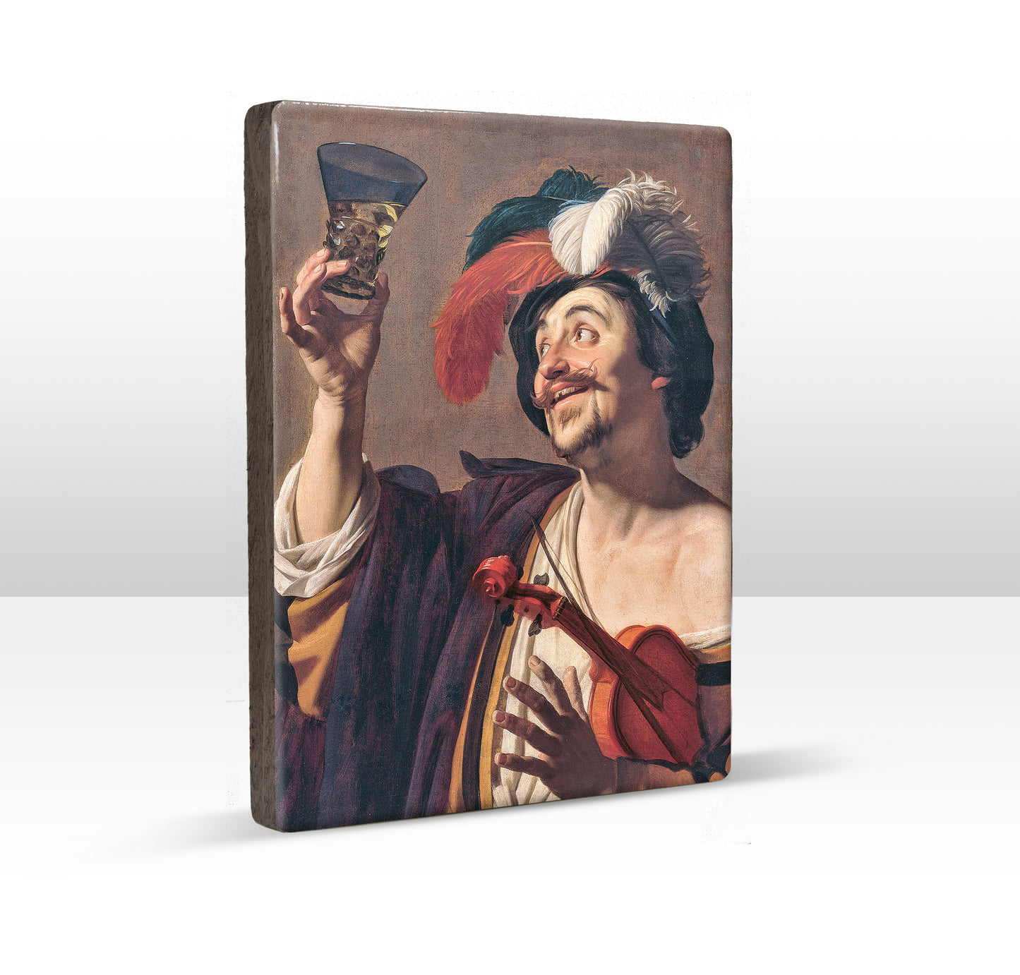 Laque print - Happy Violinist - Gerrit Van Honthorst - 19.5 x 26 cm - LP041
