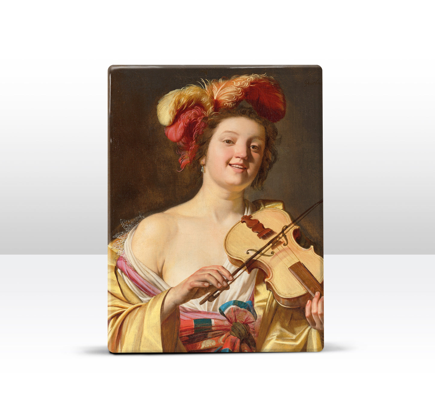 Laque print - The Violin Player - Gerard van Honthorst - 19.5 x 26 cm - LP042