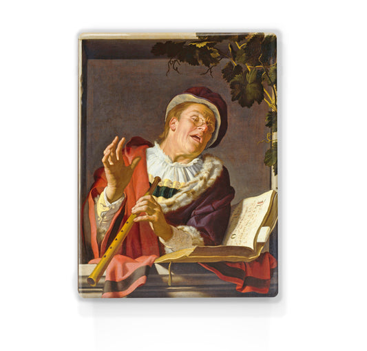 Laqueprint - Zingende_fluitspeler - Gerard van Honthorst - 19,5 x 26 cm - LP043