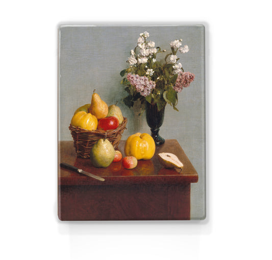 Laqueprint - Stilleven met bloemen en fruit - Henri Fantin-Latour - 19,5 x 26 cm - LP046