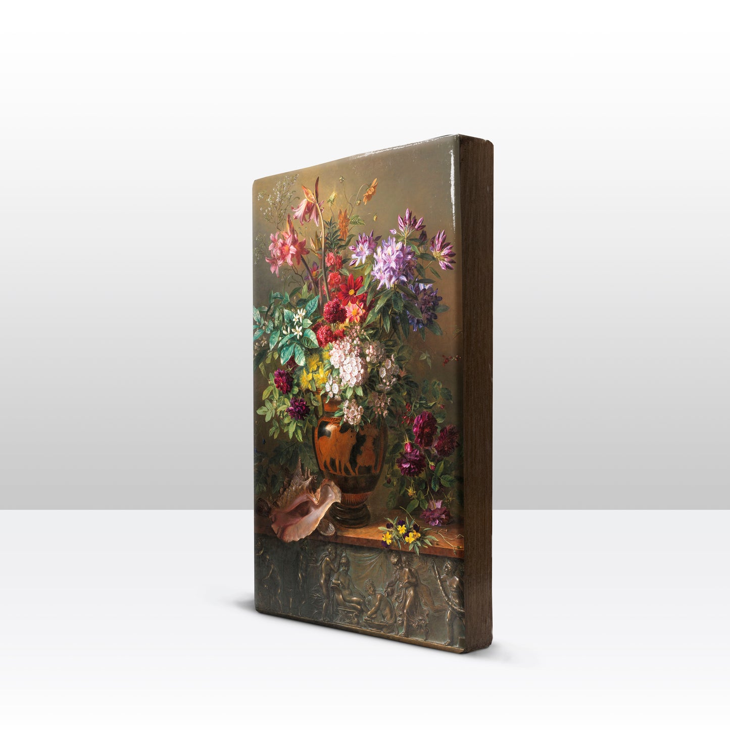 Laqueprint - Stilleven met bloemen in een Griekse vaas - Georgius Jacobus Johannes van Os - 19,5 x 30 cm - LP047