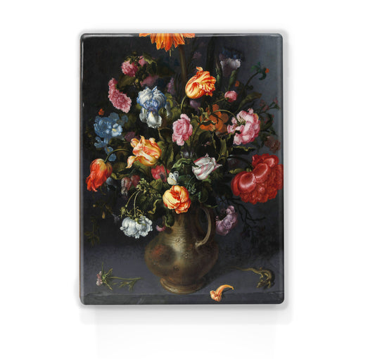 Laqueprint - Bloemen in een vaas - Jacob Woutersz. Vosmaer - 19,5 x 26 cm - LP048