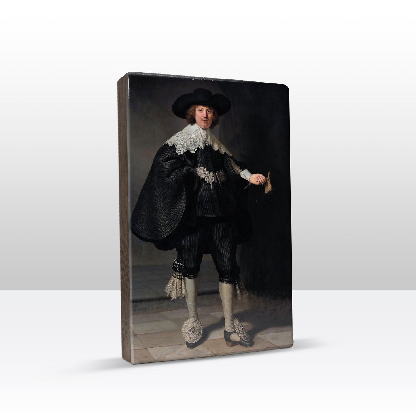 Laqueprint - Portret van Marten Soolmans - Rembrandt van Rijn - 19,5 x 30 cm - LP054