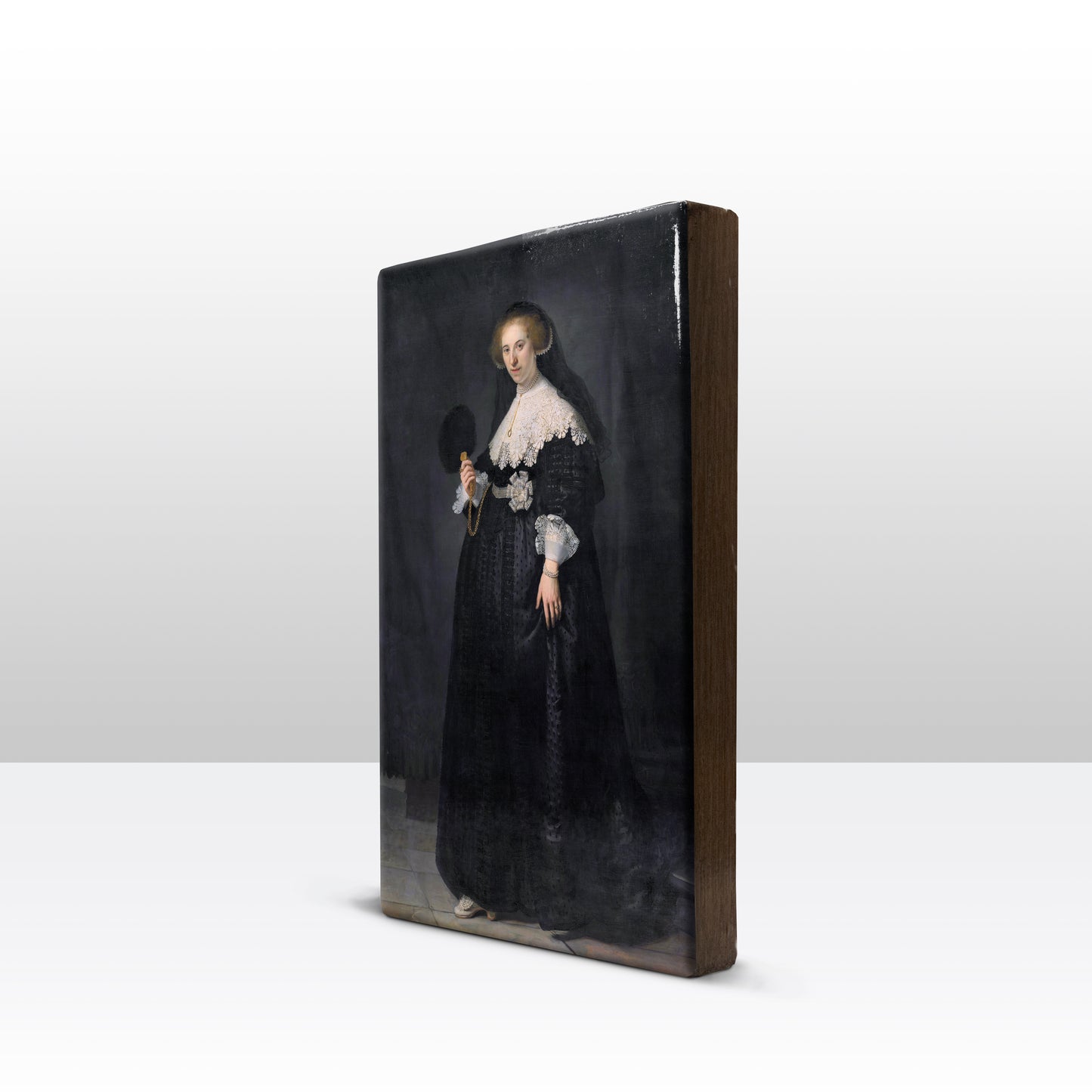 Laqueprint - Portret van Oopjen Coppit - Rembrandt van Rijn - 19,5 x 30 cm - LP055