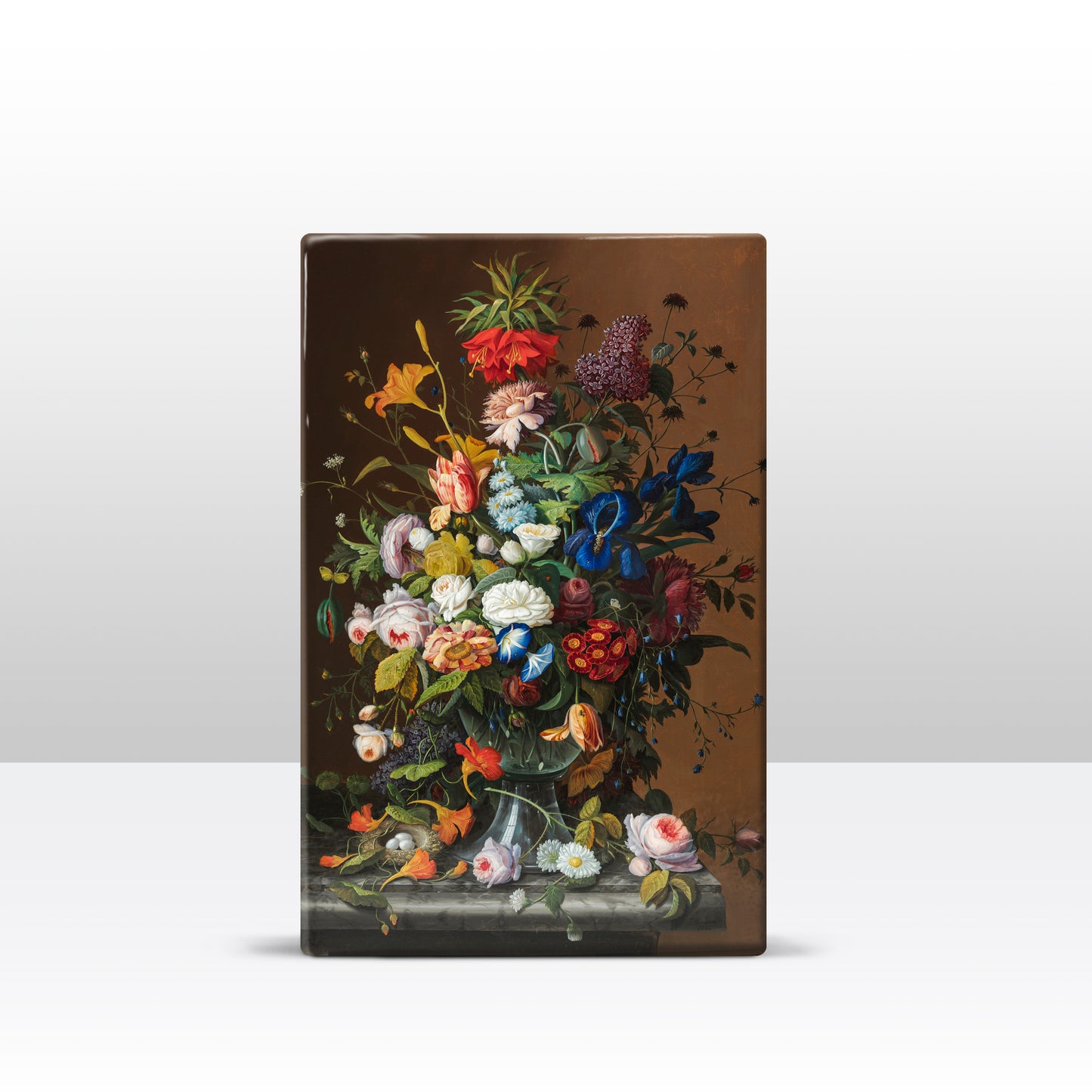 Laque print - Flower still life with bird's nest - Severin_Roesen - 19.5 x 30 cm - LP062