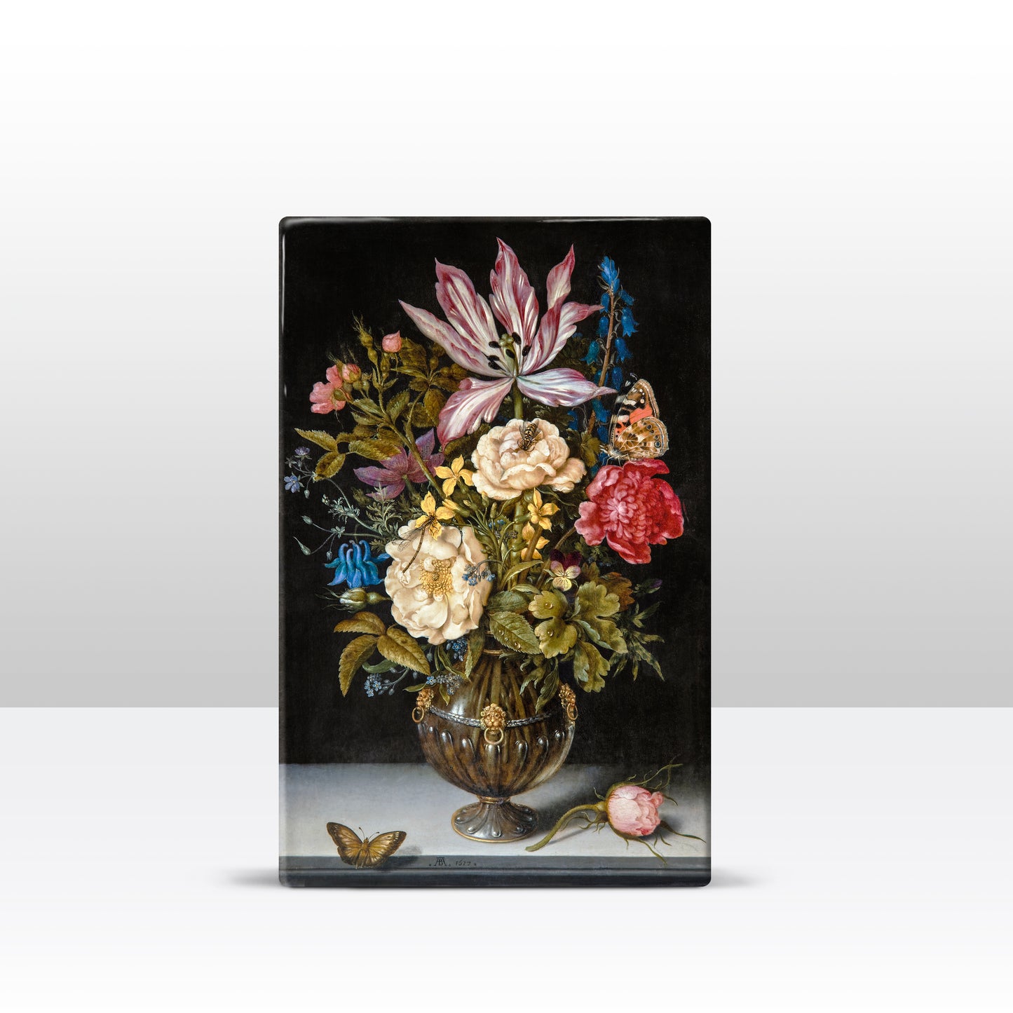 Laqueprint - Stilleven met bloemen - Ambrosius Bosschaert de oude - 19,5 x 30 cm - LP064