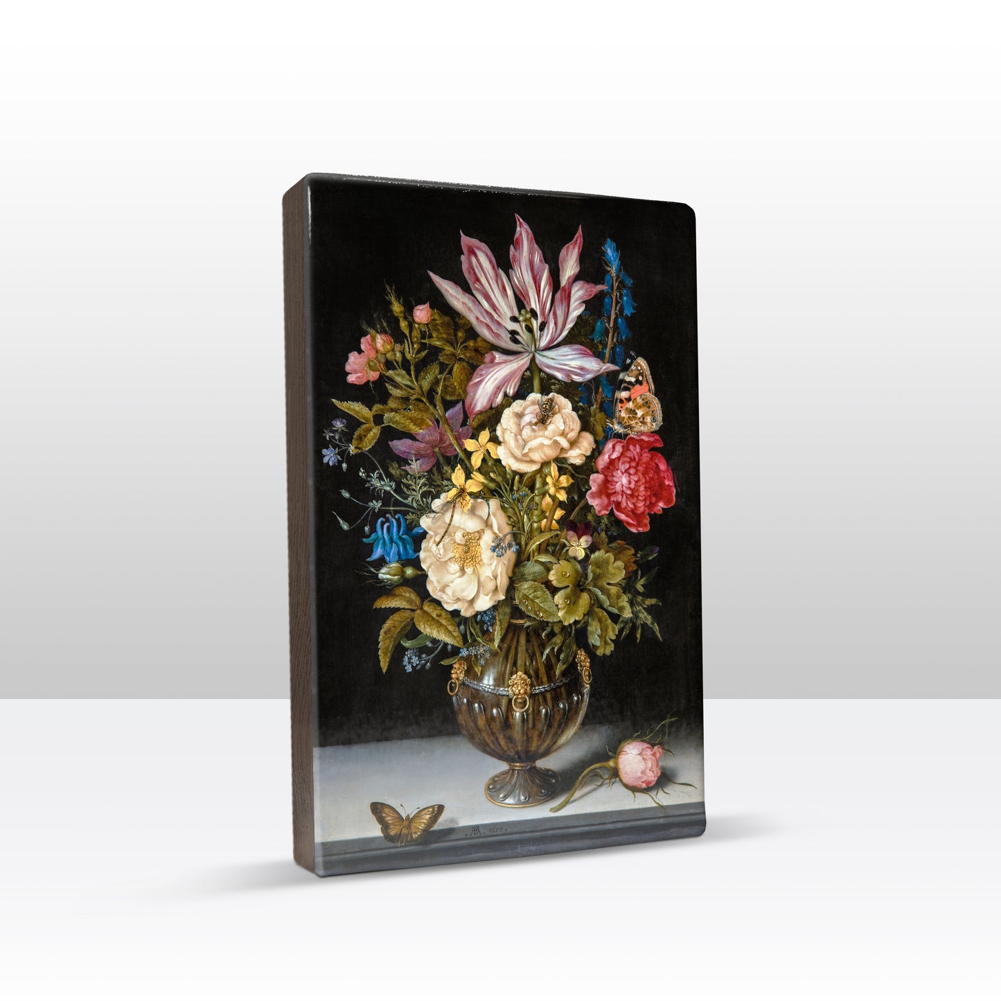 Laqueprint - Stilleven met bloemen - Ambrosius Bosschaert de oude - 19,5 x 30 cm - LP064