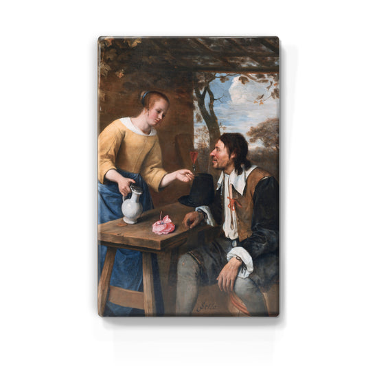Laqueprint - De vermoeide reiziger - Jan Havicksz Steen - 19,5 x 30 cm - LP066