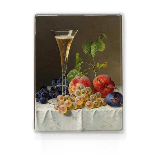 Laqueprint - Stilleven met een champagnefluit - Emilie Preyer - 19,5 x 26 cm - LP097