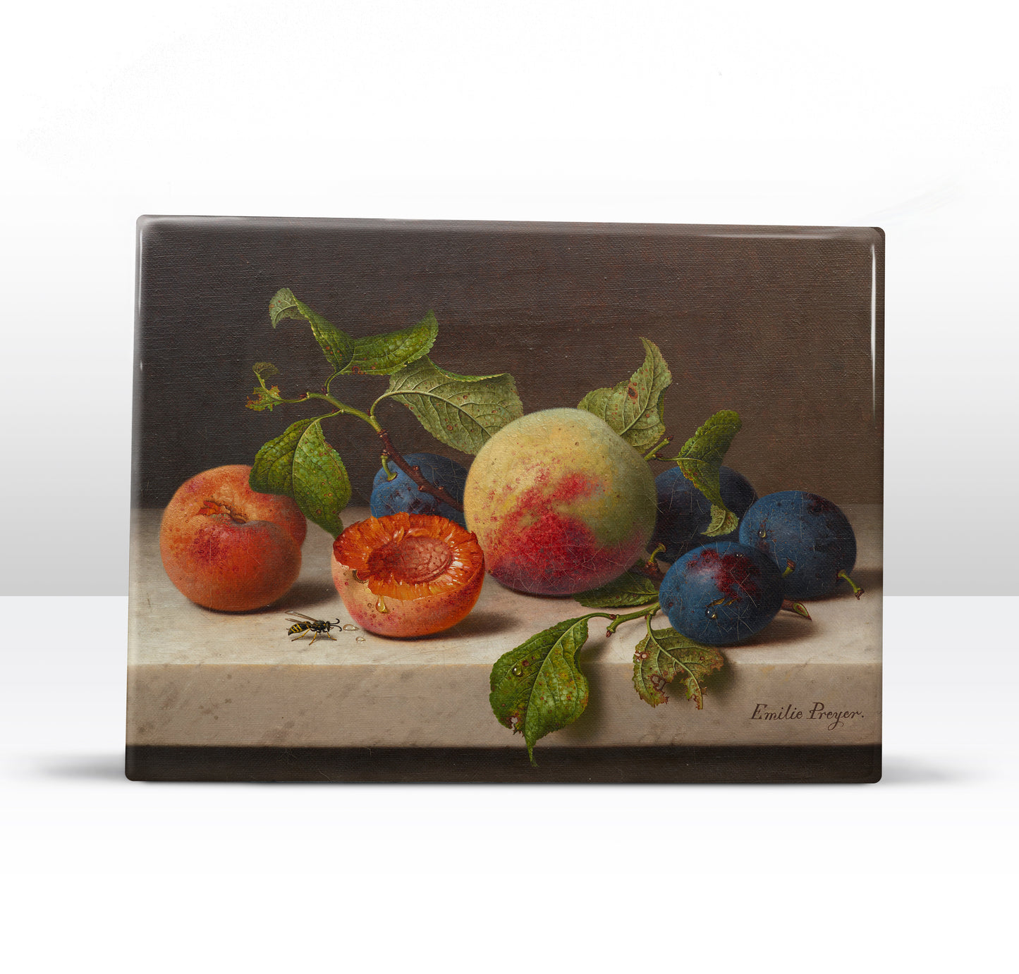 Laqueprint - Stilleven met fruit en een wesp - Emilie Preyer - 26 x 19,5 cm - LP099