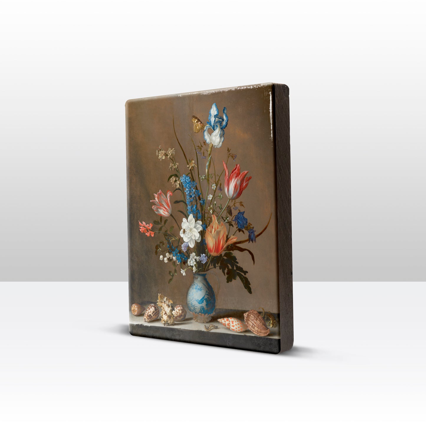 Laqueprint - Bloemen in een Wan-Li vaas met schelpen - Balthasar van der Ast - 19,5 x 26 cm - LP141