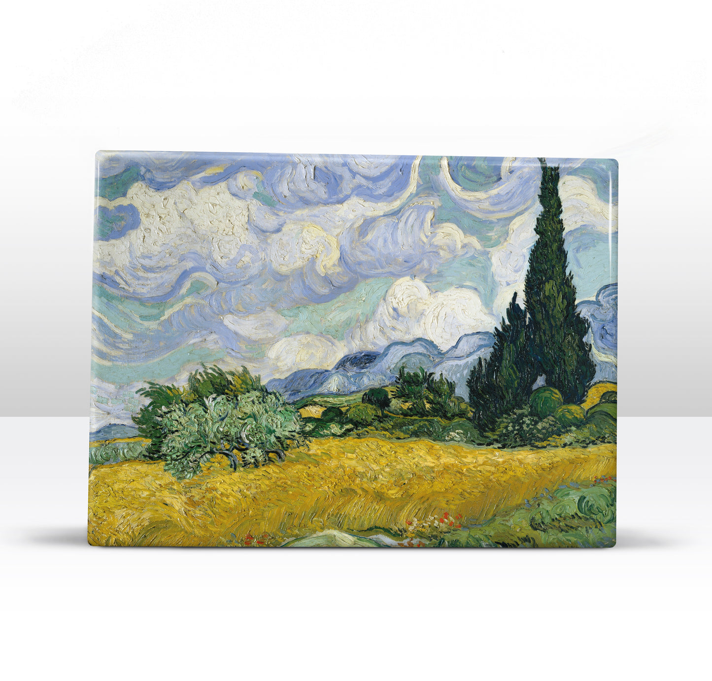 Laque print - Wheatfield with cypresses - Vincent van Gogh - 26 x 19.5 cm - LP156
