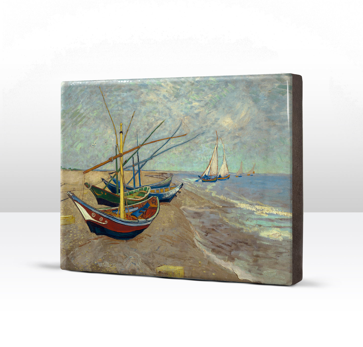 Laqueprint - Vissersboten op het strand van Les Saintes-Maries-de-la-Mer - Vincent van Gogh - 26 x 19,5 cm - LP161