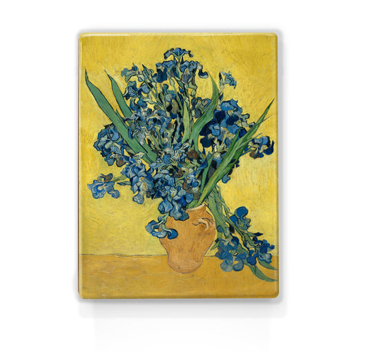 Laqueprint - Irissen in een vaas - Vincent van Gogh - 19,5 x 26 cm - LP175