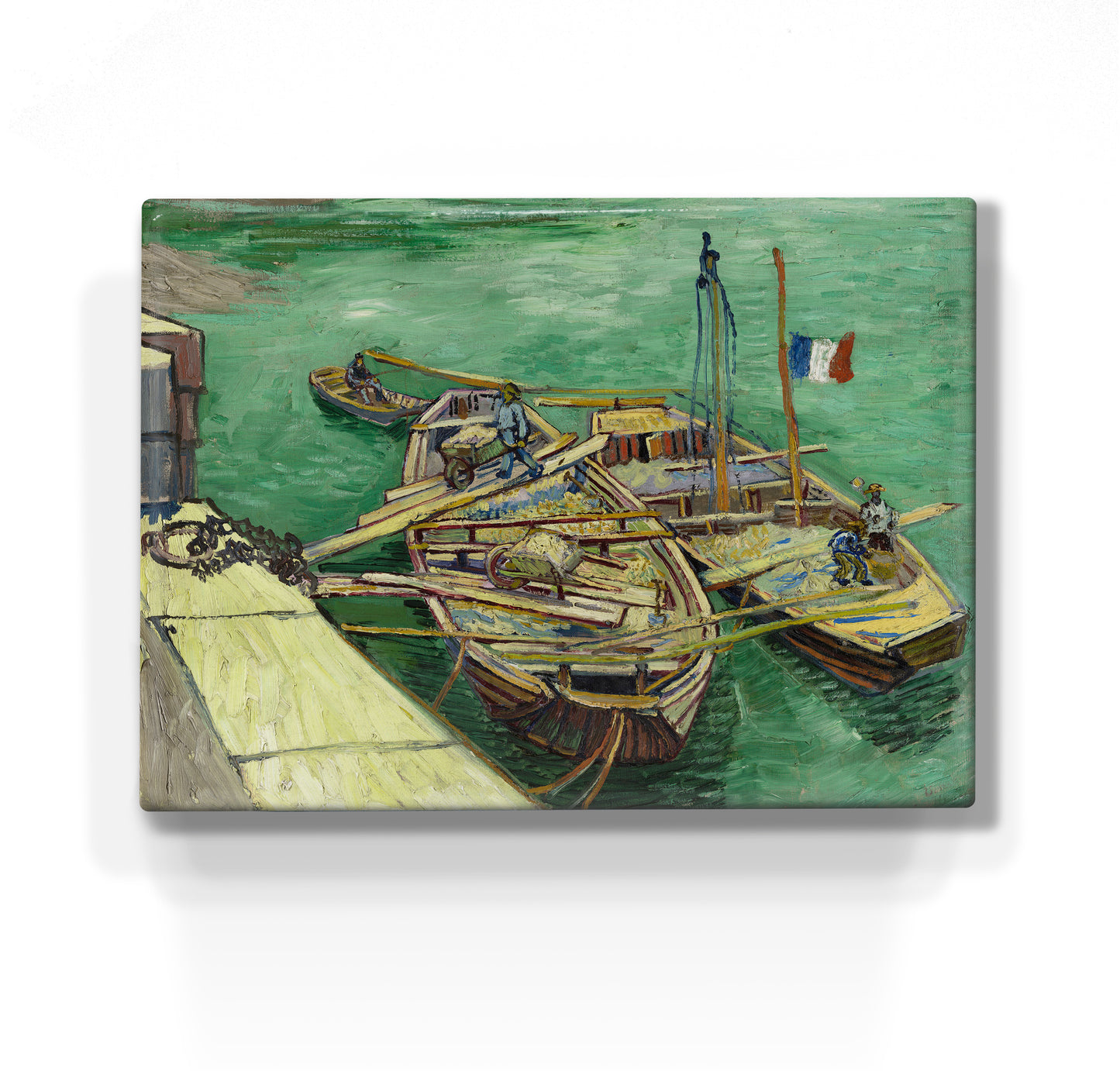 Laqueprint - Kade met mannen die zandschuiten lossen - Vincent van Gogh - 26 x 19,5 cm - LP201