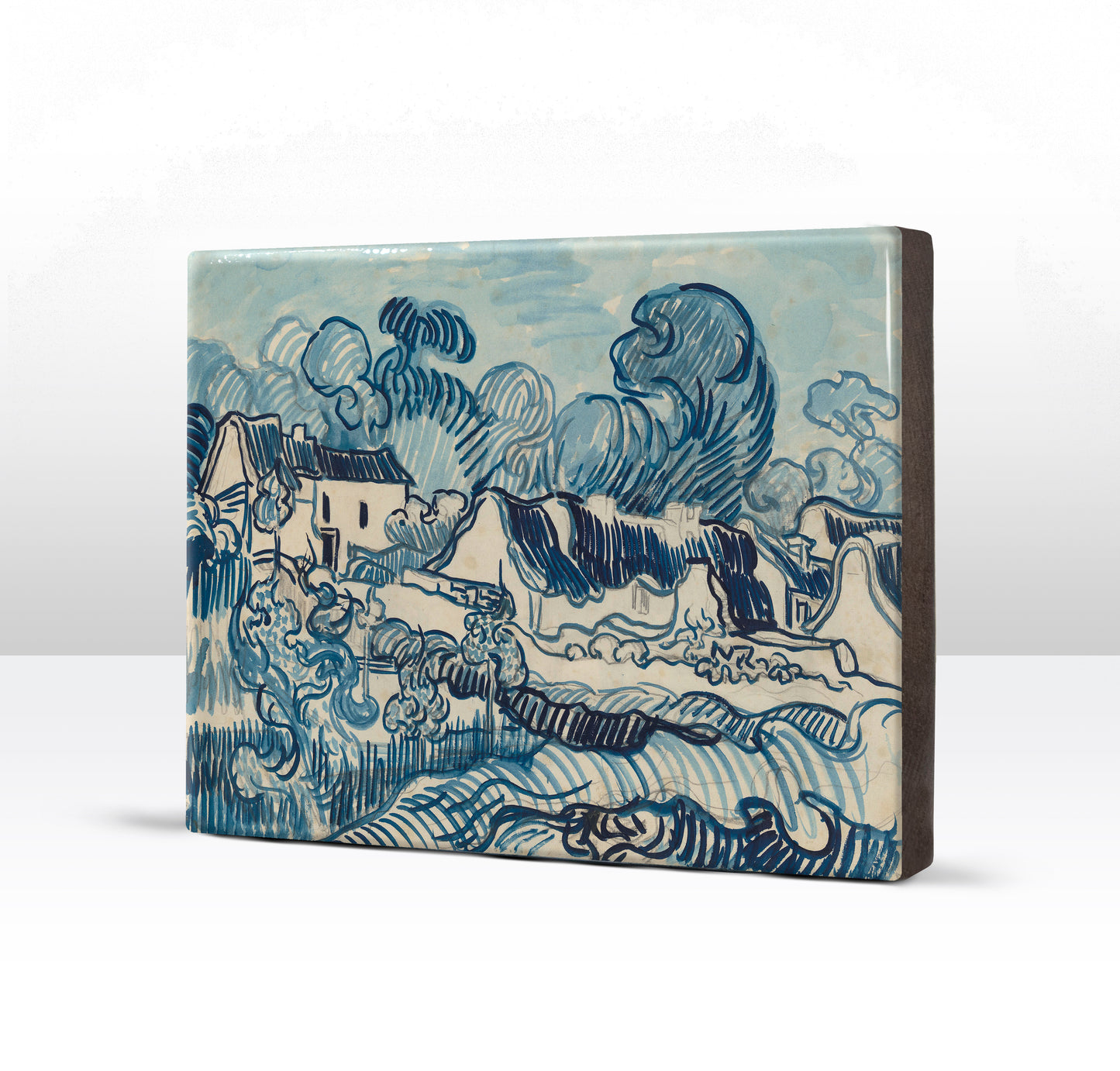 Laque-Druck – Landschaft mit Häusern – Vincent van Gogh – 26 x 19,5 cm – LP203