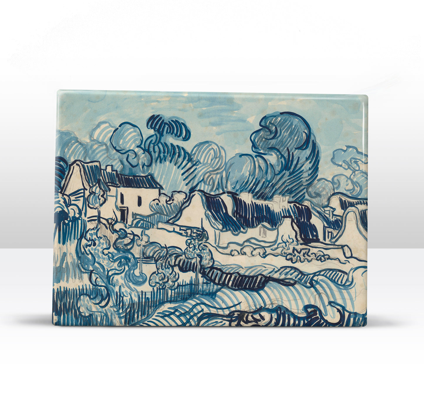 Laque-Druck – Landschaft mit Häusern – Vincent van Gogh – 26 x 19,5 cm – LP203