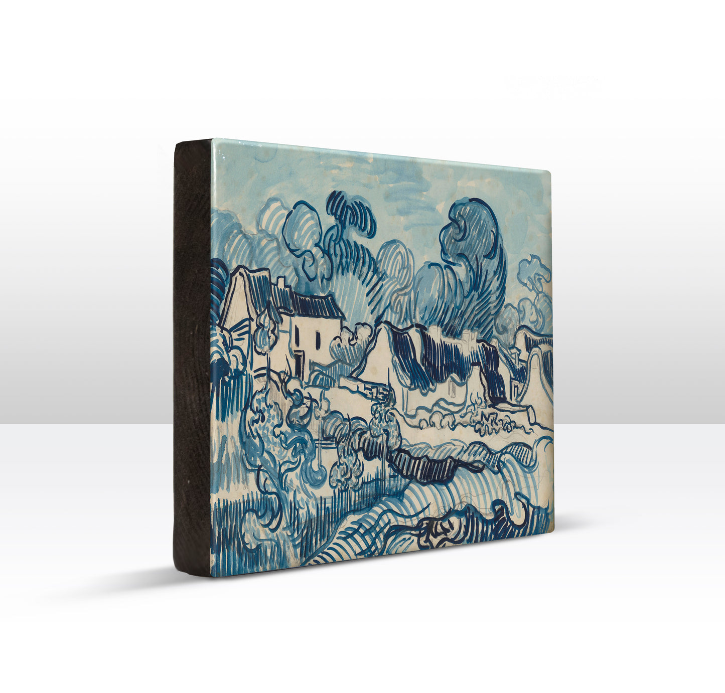 Laque-Druck – Landschaft mit Häusern – Vincent van Gogh – 26 x 19,5 cm – LP203