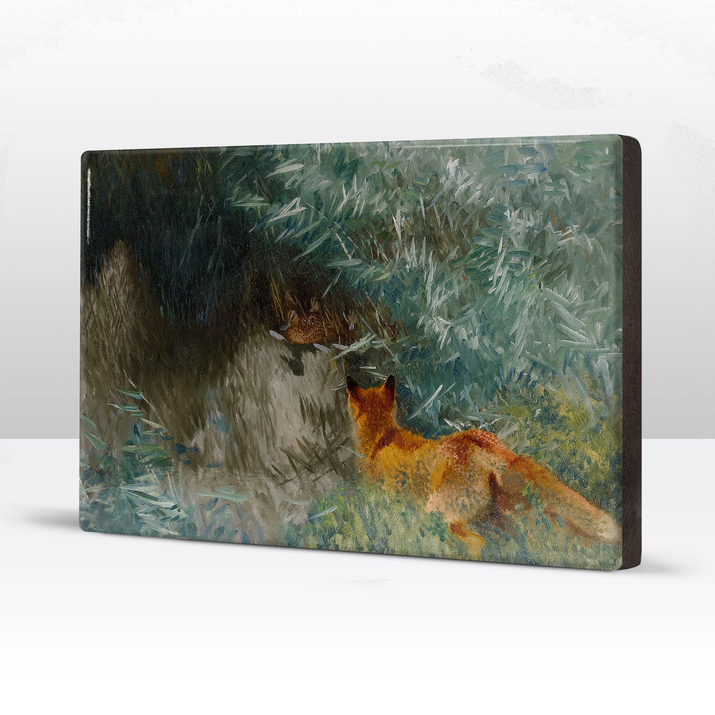 Laqueprint - Jagende vos - Bruno Liljefors - 30 x 19,5 cm - LP222