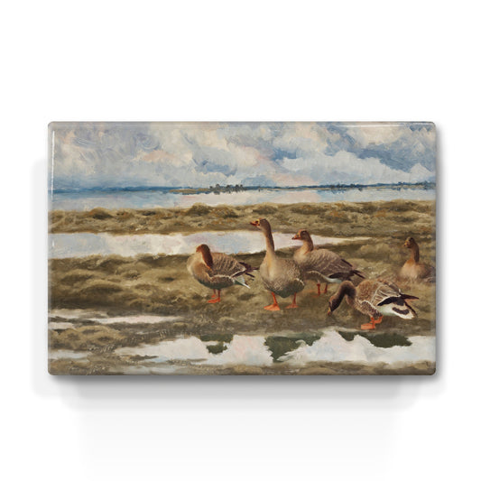 Laqueprint - Landschap met ganzen - Bruno Liljefors - 30 x 19,5 cm - LP225