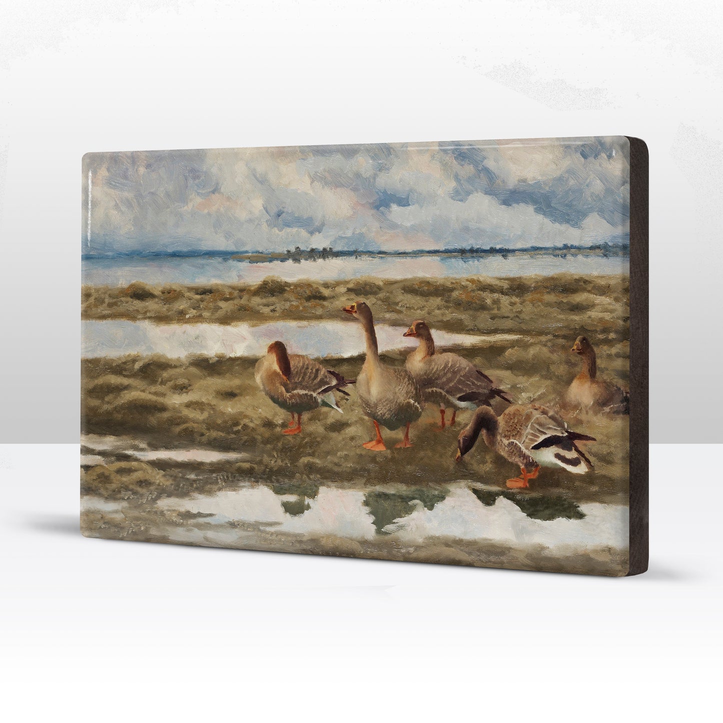 Laqueprint - Landschap met ganzen - Bruno Liljefors - 30 x 19,5 cm - LP225
