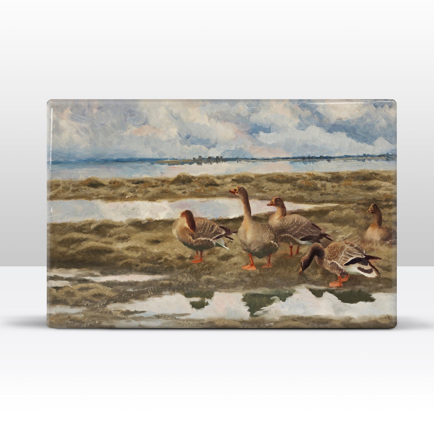 Laqueprint - Landschap met ganzen - Bruno Liljefors - 30 x 19,5 cm - LP225