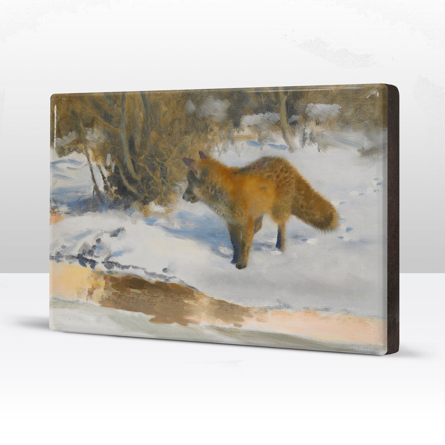 Laqueprint - winterlandschap met vos - Bruno Liljefors - 30 x 19,5 cm - LP240
