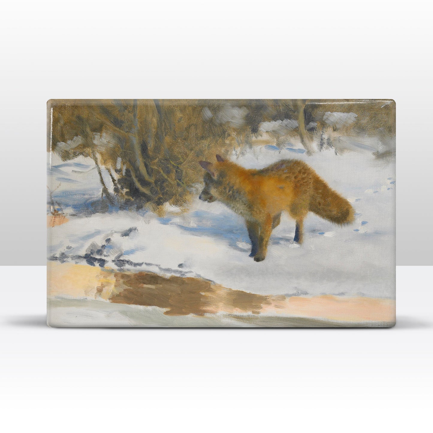 Laqueprint - winterlandschap met vos - Bruno Liljefors - 30 x 19,5 cm - LP240