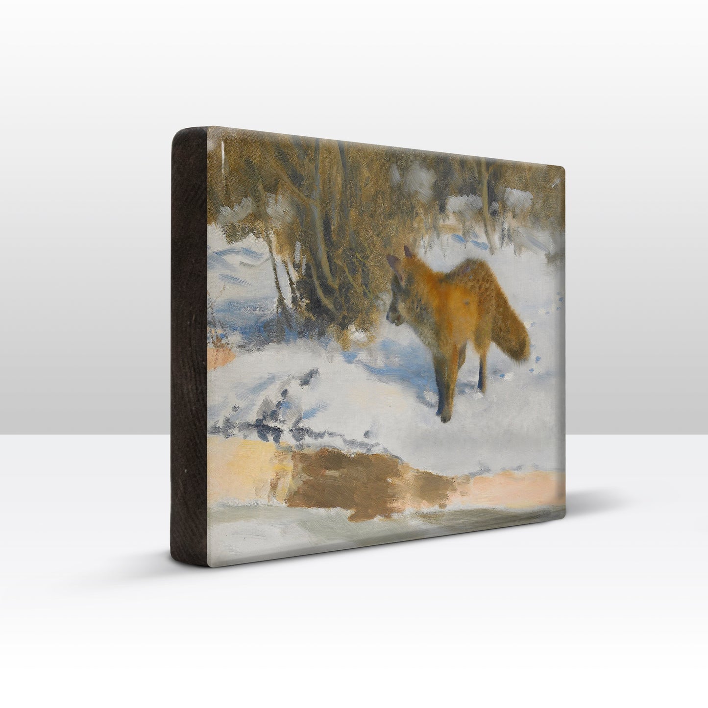 Laqueprint - winterlandschap met vos - Bruno Liljefors - 30 x 19,5 cm - LP240