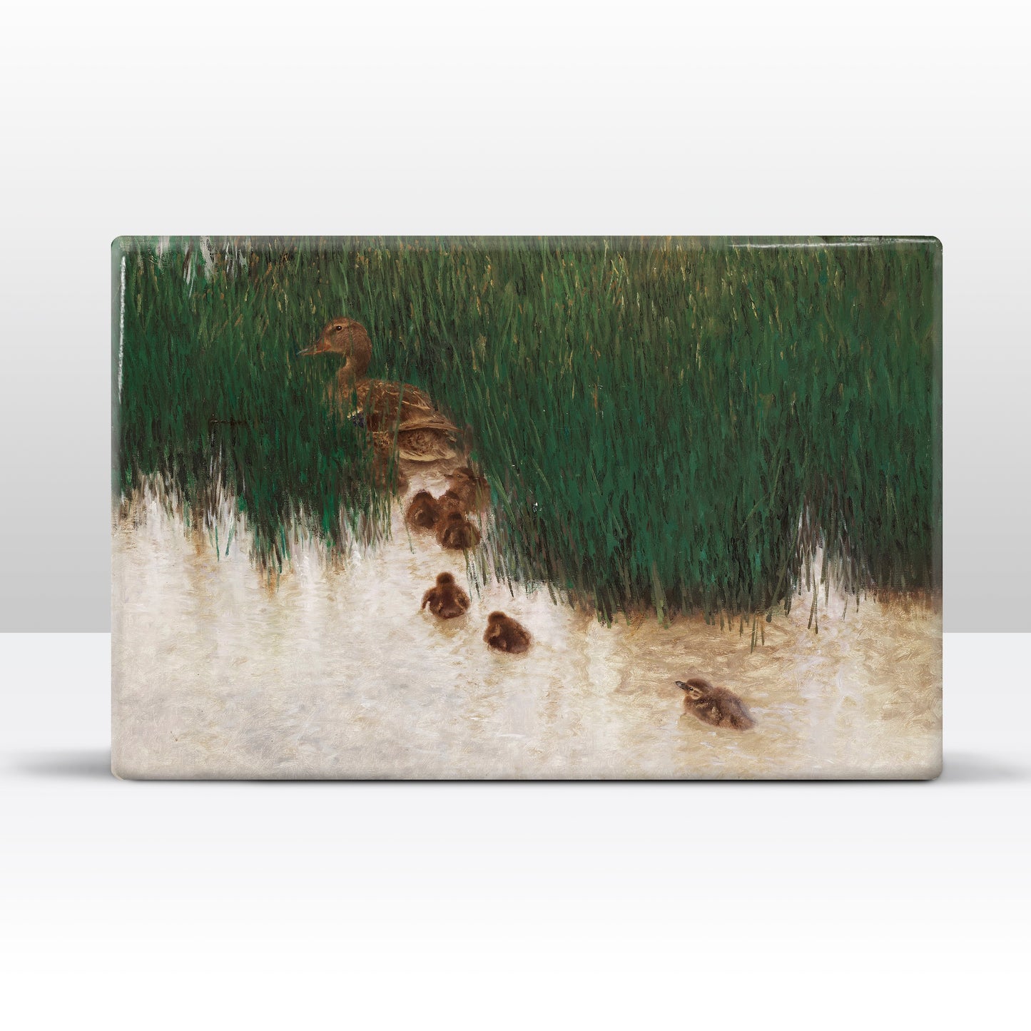 Laqueprint - Eendenfamilie in het riet - Bruno Liljefors - 30 x 19,5 cm - LP243