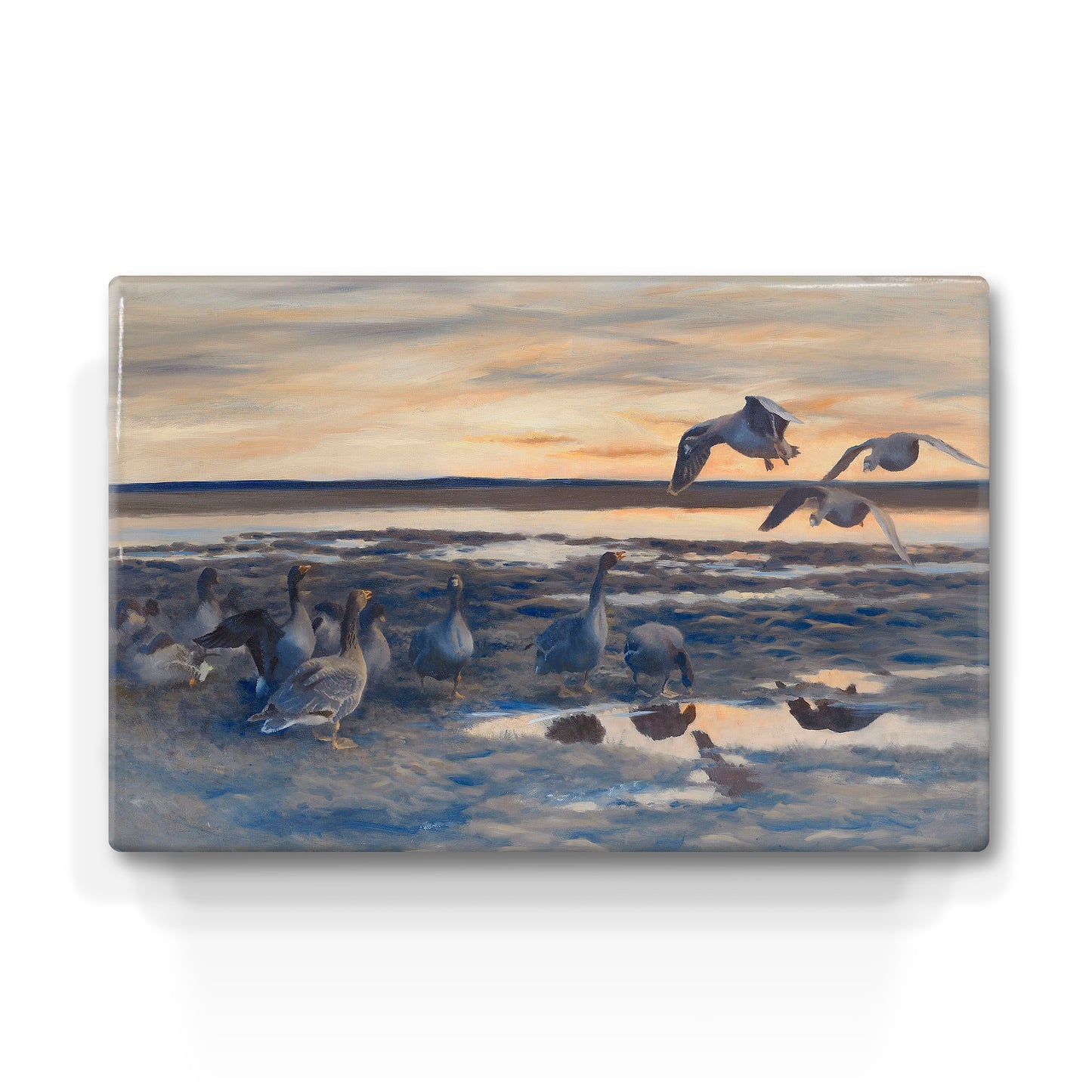 Laqueprint - Landende ganzen - Bruno Liljefors - 30 x 19,5 cm - LP246