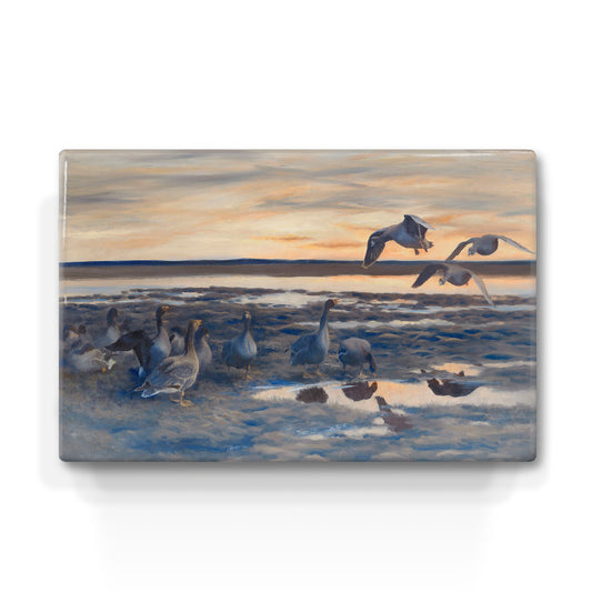 Laqueprint - Landende ganzen - Bruno Liljefors - 30 x 19,5 cm - LP246