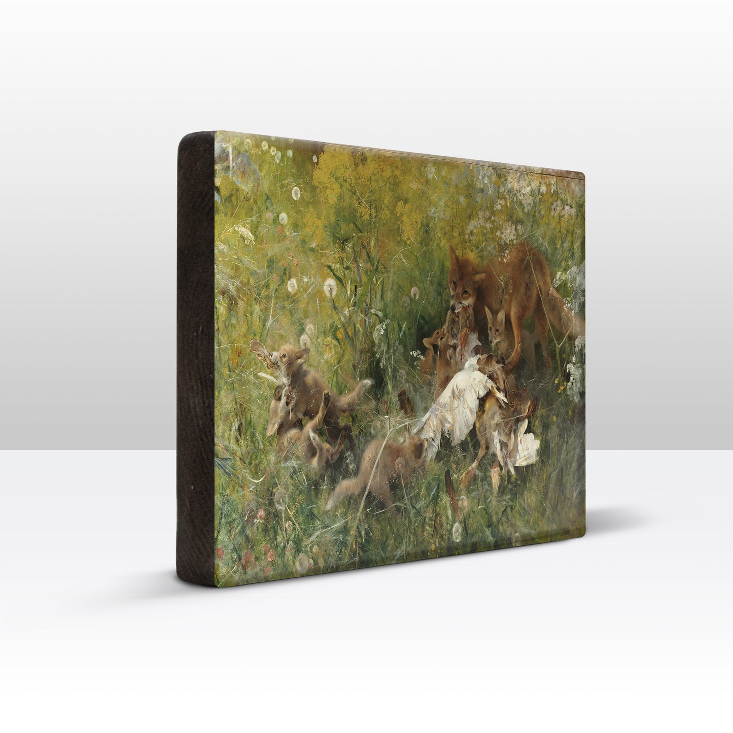 Laqueprint - Vossenfamilie - Bruno Liljefors - 30 x 19,5 cm - LP248