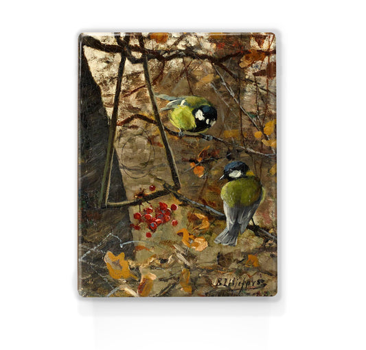 Laqueprint - Koolmeesjes - Bruno Liljefors - 19,5 x 26 cm - LP250