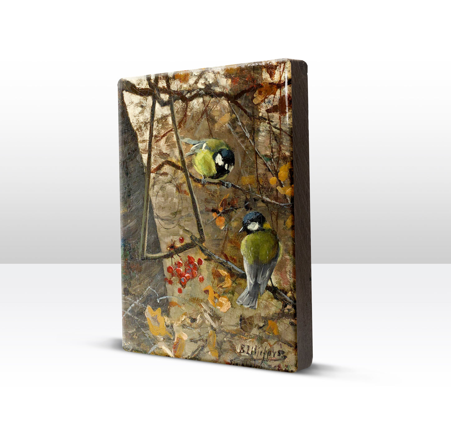 Laque print - Great tits - Bruno Liljefors - 19.5 x 26 cm - LP250